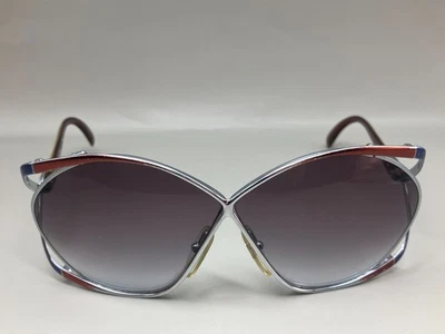 CHRISTIAN DIOR Butterfly Shaped Sunglasses 2056 78 Frames Silver Red Blue - Image 1 of 4