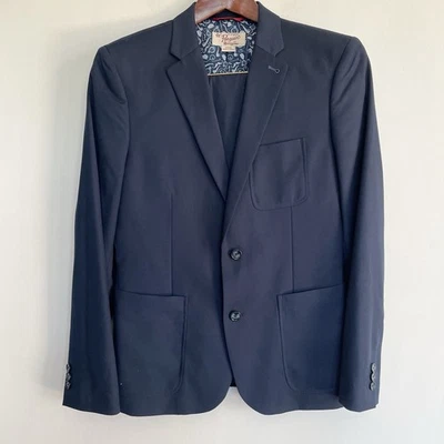 Penguin Men’s Suit Pants and Blazer Jacket Navy Blue Pleated 31 S - Image 1 of 4