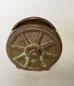 1947 Xmas Weihnachtskarte Mini Wagenrad Zuckerdose Schale Frankoma Keramik Kunst - Bild 1 von 6