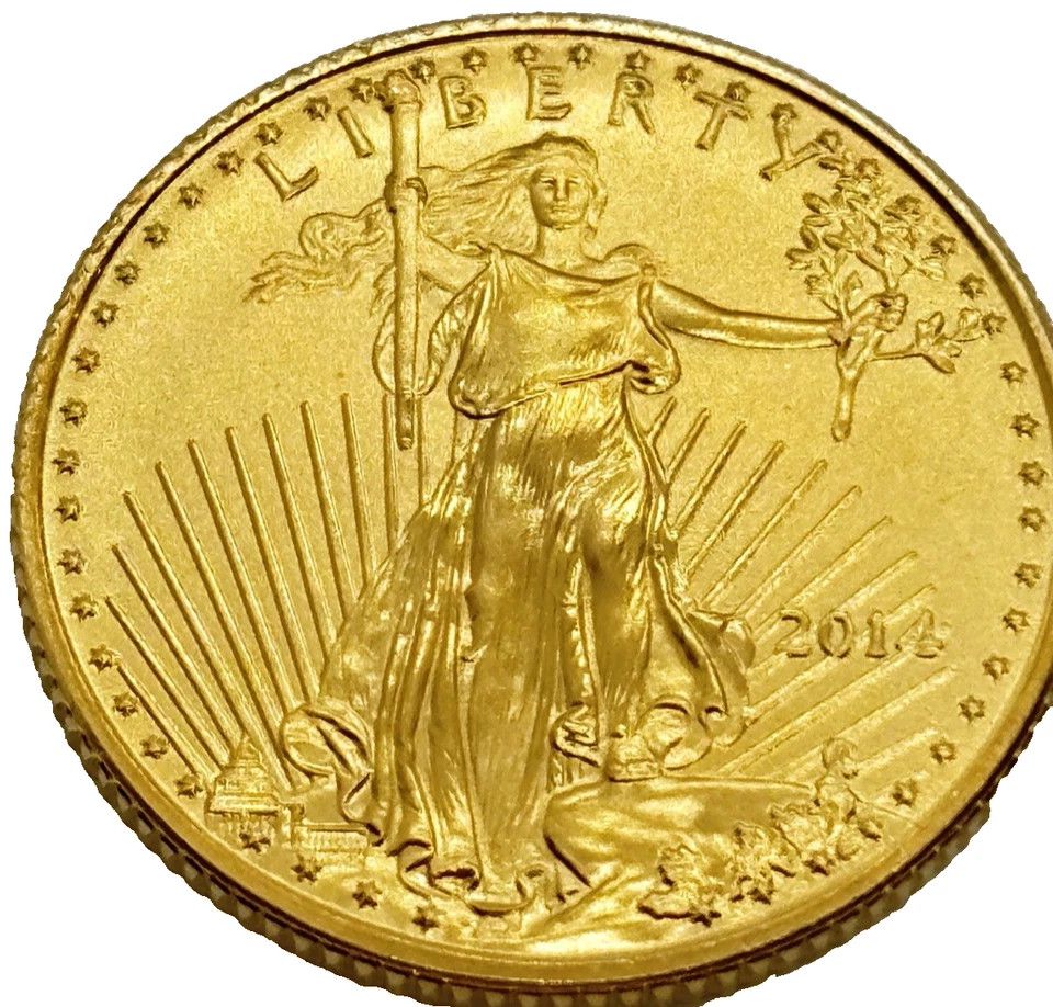 2014 $5 Gold American Eagle 1/10 oz Fine Gold    #14460 - Image 1 of 3