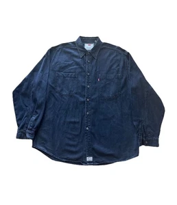 Camicia vintage anni 90 Levis Red Tab uomo XXL chambray denim nero jeans abbottonata - Foto 1 di 11