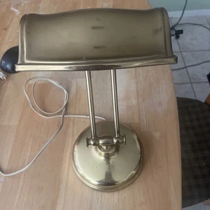 Bankers Piano Desk Lamp MCM Brass Adjustable Height 12 in Old Vintage Working - Picture 1 of 6