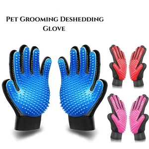 Pet Dog Cat Grooming Glove Deshedding Brush Fur Remover Mitt Left Right Hand - Picture 1 of 10