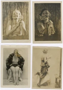 Lot of 4 Vintage 1920s Charles Sheldon 5" x 7" Photographs Fun Smoking Flappers - Picture 1 of 5