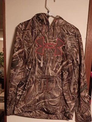 Euc Under Armour Coldgear Storm Woodland Camo Hoody Sweatshirt M Warm Outdoor - Image 1 of 2