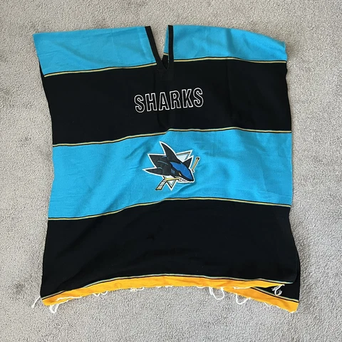 NHL San Jose Sharks Hockey Blanket Poncho Sweater Cover