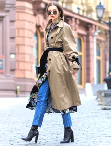 ZARA WOMAN STUDIO TRENCH COAT MANTEL BEIGE LONG TRENCHCOAT - Picture 1 of 10