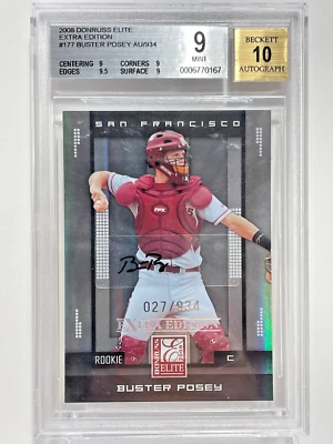 2008 DONRUSS ELITE EXTRA EDITION Buster Posey /934 AUTO BGS 9 Mint 10 AUTO HOF - Image 1 of 2