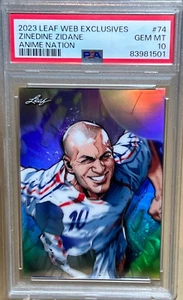 ZINEDINE ZIDANE * PSA 10 */117 * 2023 LEAF ANIME NATION SHION MINABE FRANCE #74 - Picture 1 of 6