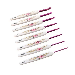 8pcs Crochet Hooks Shock-proof Sewing Sweater Wool Yarn Needles Set Ergonomic - Picture 1 of 11