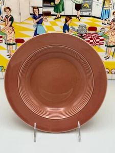 Harlequin Deep Plate Flat Rim Bowl 8 1/2" Rose Pink Homer Laughlin - Picture 1 of 2