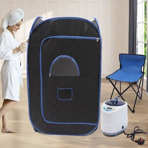 Home Spa Capsule Bath Steam Sauna Tent Box Room With 2L Sauna Steam Generator - Picture 1 of 17