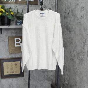 Takeout Womens Knit Vintage USA Made Oversized Pullover Sweater Ivory 2 - Picture 1 of 4
