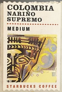 STARBUCKS COFFEE STICKERS: Columbia Nariño Supreme Medium - Picture 1 of 1