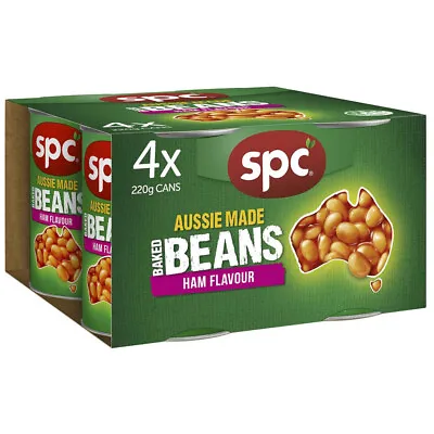 Spc Baked Beans Ham Flavour 4 X 220G Canned Goods Snacks Meals Pantry Foods • 17.29$