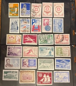 CHILE postage stamps lot of 26 commemoratives different old - Picture 1 of 1