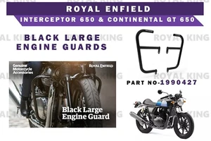 "Protector de motor grande negro para Interceptor 650 y Continental 650" - Imagen 1 de 12