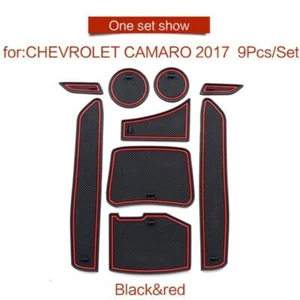 Alfombrillas de goma antideslizantes interiores para puerta para Chevrolet Camaro 2017 - Imagen 1 de 12
