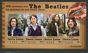 Sierra Leona 2015 The Beatles Hoja De Cuatro Menta sin Charnelear - Imagen 1 de 1