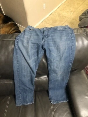 Pantalones de mezclilla FUSAI para hombre 36/30 RN# 97619 desgastados bolsillos bordados vintage con envío Foto 1 de 4