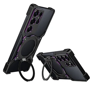 Magnetic Metal Frameless Bumper StandCase For Samsung Galaxy S25 S23 Ultra S24 + - Picture 1 of 24
