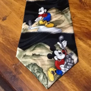 MICKEY UNLIMITED Mickey Mouse Golf Bag Ball MENS NECK TIE 60 x 4 Clean! - Picture 1 of 4