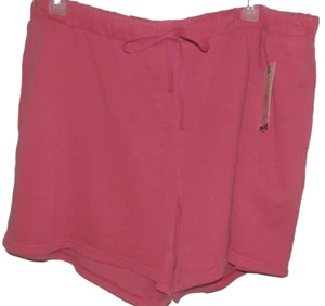 New Womens 2X 20W-22W Pink Knit Shorts Terra & Sky 4.5" Inseam Front Pockets - Picture 1 of 2