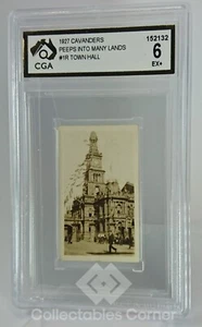 Rare 1927 Cavanders Town Hall Sydney 1R Card Graded 6 - Foto 1 di 2
