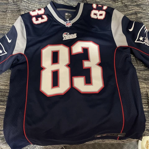 Authentic New England Patriots Wes Welker #83 Nike Elite Jersey Blue - Size 40 Cover