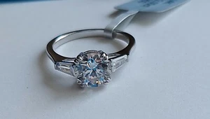 2 CT ROUND CUT CZ SOLITAIRE ENGAGEMENT RING 14K WHITE GOLD Finish - Picture 1 of 8
