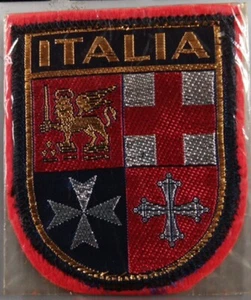 Italy Italia Souvenir Felt Woven Back Patch Coat of Arms - Picture 1 of 1