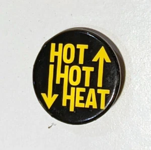 Hot Hot Hot Heat Botón, Amarillo sobre Fondo Negro 1" Diámetro Sub Pop Dance-Punk - Imagen 1 de 2