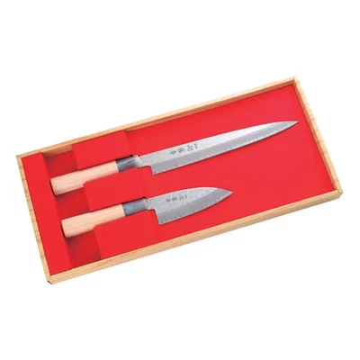 Yaxell SEKI TOBEI 30055 Kitchen Knife 2 Pair Set Sashimi & Small Deba Fish JAPAN - Image 1 of 3