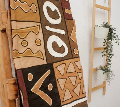 Mudcloth Fabric/ African Mudcloth/ Bògòlanfini/Handmade Fabric Blanket - Image 1 of 4