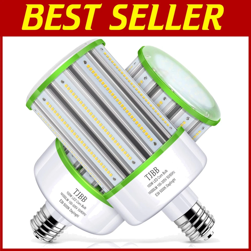 E39 100W LED Corn Bulb 2-Pack - 5000K Daylight, IP64 Waterproof, Easy Install - Image 1 of 4