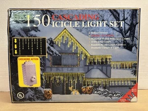 Christmas Lights 150 Icicle Lights Clear Cascading Waterfall Speed Control, NEW - Picture 1 of 2