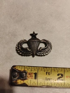 Korean US Army Airborne Jump Wings Senior Paratrooper Sterling Badge 1 1/2" - Picture 1 of 7