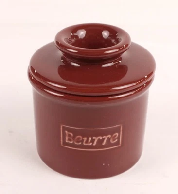 Butter Bell Original French Ceramic Crock Maraschino Red by L. Tremain - Image 1 of 4