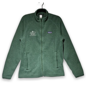 Patagonia Men's Green Full Zip Fleece Jacket Size M American River Logo - Picture 1 of 6