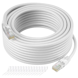 Ethernet Cable 50FT White Snagless RJ45 Network Cord - Picture 1 of 5