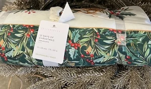 New Pottery Barn 12 Days Of Christmas Cotton/Linen Tablecloth 70” x 126” NWT - Picture 1 of 3
