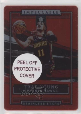 2021-22 Panini Impeccable Stainless Stars Asia Red Trae Young #4 - Image 1 of 3