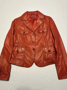 Vintage Wilsons rot/orange butterweiche Echtlederjacke Damen Gr. XL - Bild 1 von 9