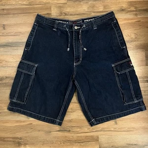 PHAT FARM Y2K Baggy Denim Cargo Shorts Jorts Men's SIZE 38 Loose Grunge Skater - Picture 1 of 18