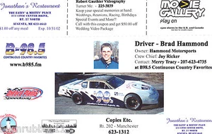 2002 BRAD HAMMOND #98 LATE MODEL SERIES POSTCARD - Picture 1 of 1
