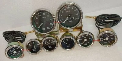 Smiths-52mm-Kit-Temp-Oil-Fuel-Oil Temp Volt +Amp +rpm+speedometer 85 mm - Image 1 of 3