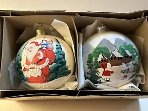 Set 2 Addobbi Natalizi in Vetro Artigianali Vitbis Babbo Natale - Polonia - Foto 1 di 11