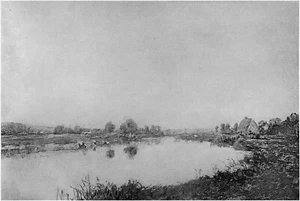 UN COIN de RIVIÈRE - Gravure avec cuvette d'impression (d'après Eugène Boudin) - Bild 1 von 2