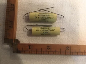 .2 SPRAGUE 0.01MF 6000V PELLICOLA ASSIALE METALLIZZATA POLI CONDENSATORE NOS - Foto 1 di 4