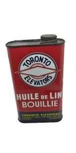 ASCENSORES TORONTO DE COLECCIÓN LATA DE ACEITE DE LINAZA HERVIDA PUBLICIDAD - Imagen 1 de 5